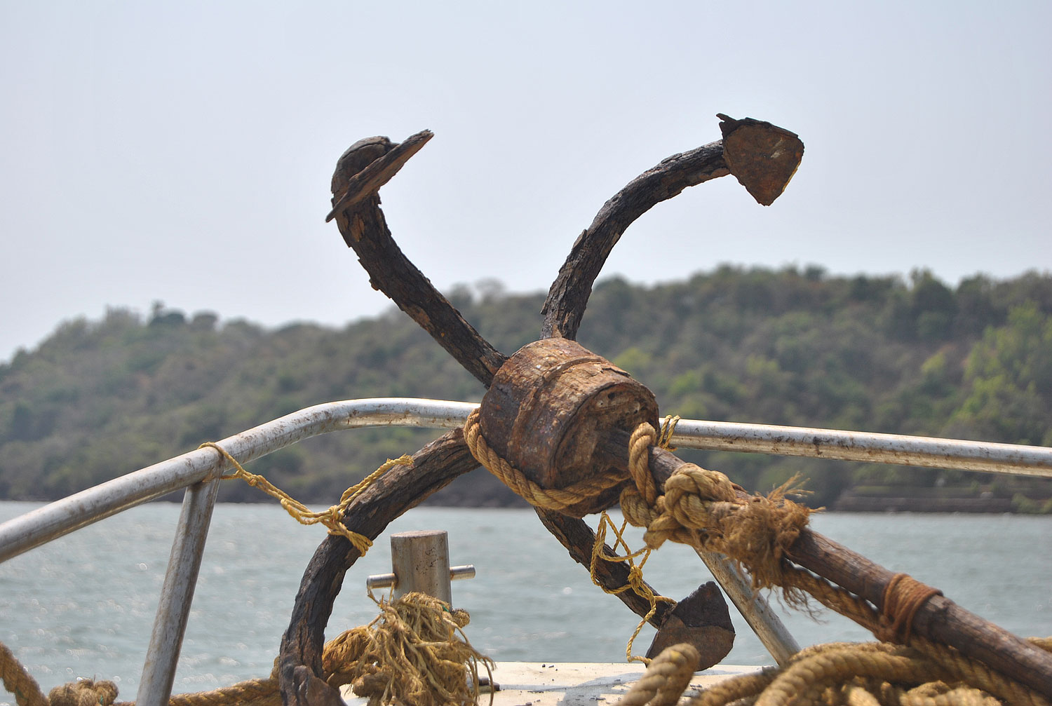 Boat rusted anchor
