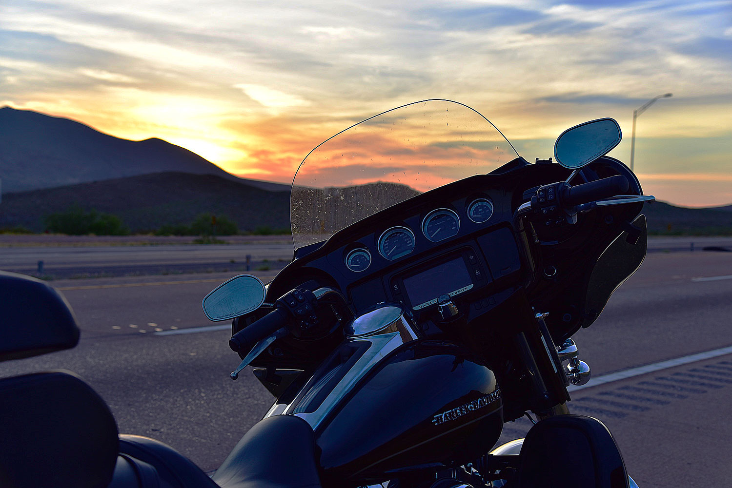 Sunrise motorcycle ride